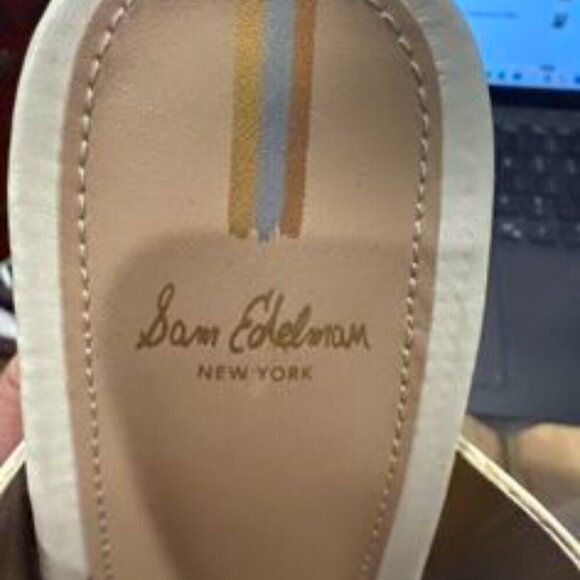 Sam Edelman Genuine Leather Cork Wedge Platform Sandal - Picture 7 of 8